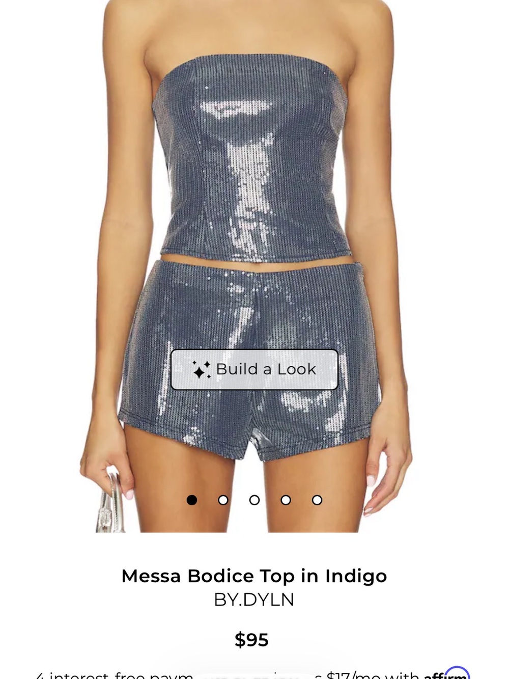 REVOLVE BY.DYLN Messa Strapless Sequin Bodice Top in Indigo